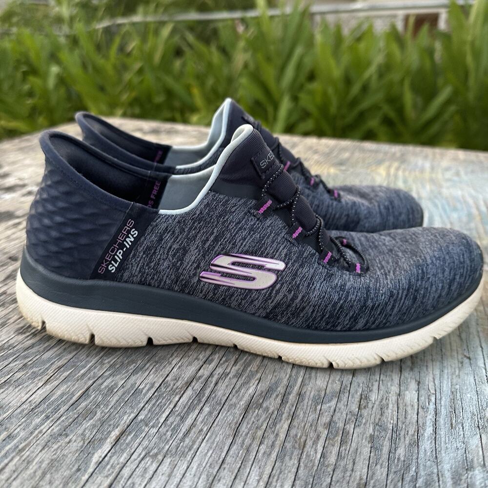 Skechers Slip-Ins Women's US Size 8 Navy/Purple Sneakers Shoes Style 850 - Picture 3 of 13